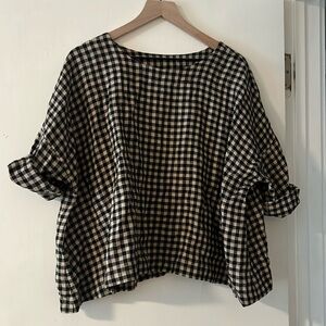 Not Perfect Linen bow neck linen top